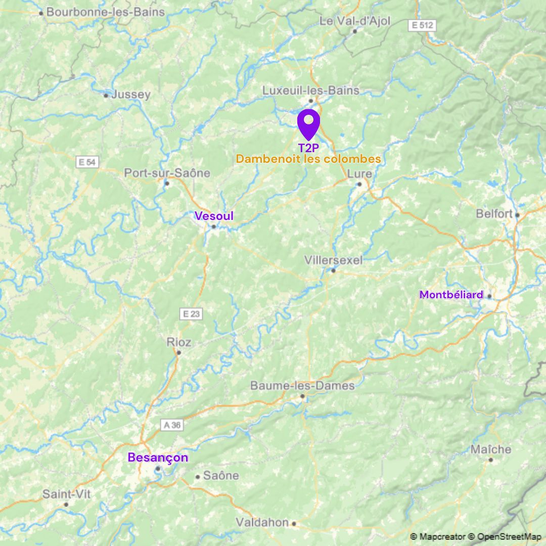 T2P - Localisation en Franche-Comté (70) Localisation de l'entreprise T2P