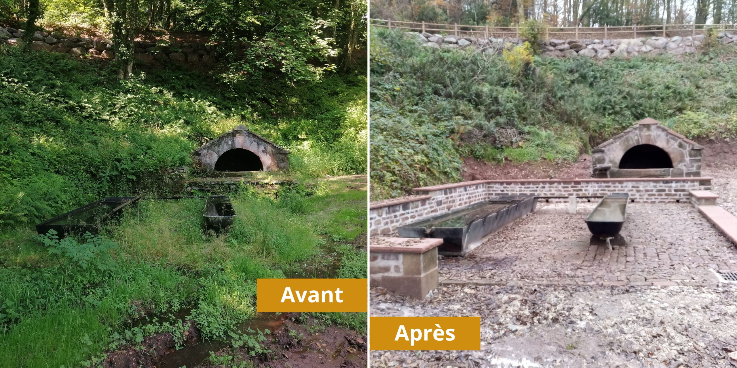 Fontaine de la Comtesse rénovée - Avant Après Fontaine de la Comtesse rénovée - Avant Après