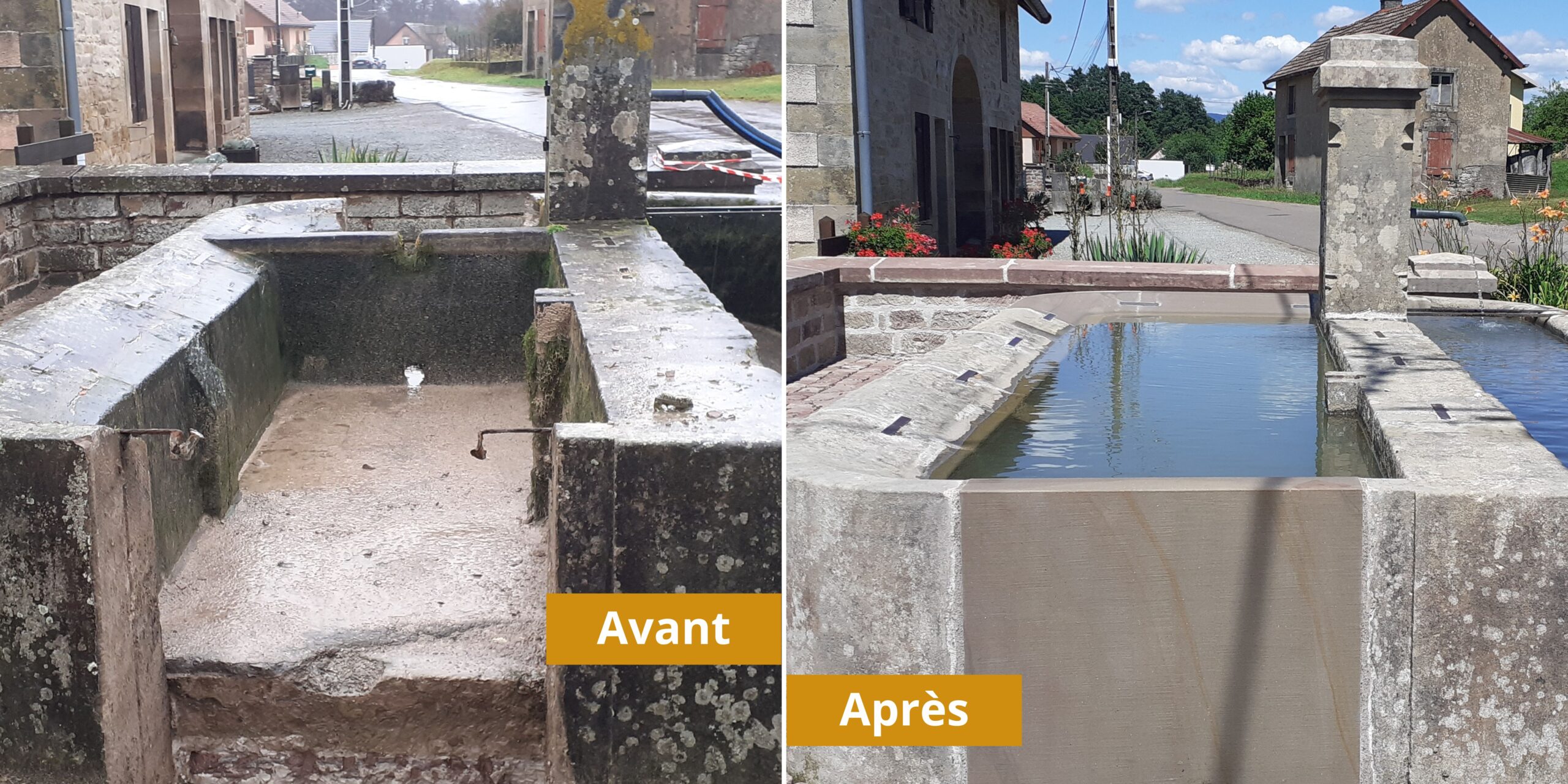Fontaine de la Vieille Ville - Magny-Jobert - Avant Après Fontaine de la Vieille Ville - Magny-Jobert - Avant Après