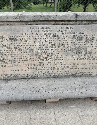Plaque Mémoriale Etobon - Après Chantier T2P 2