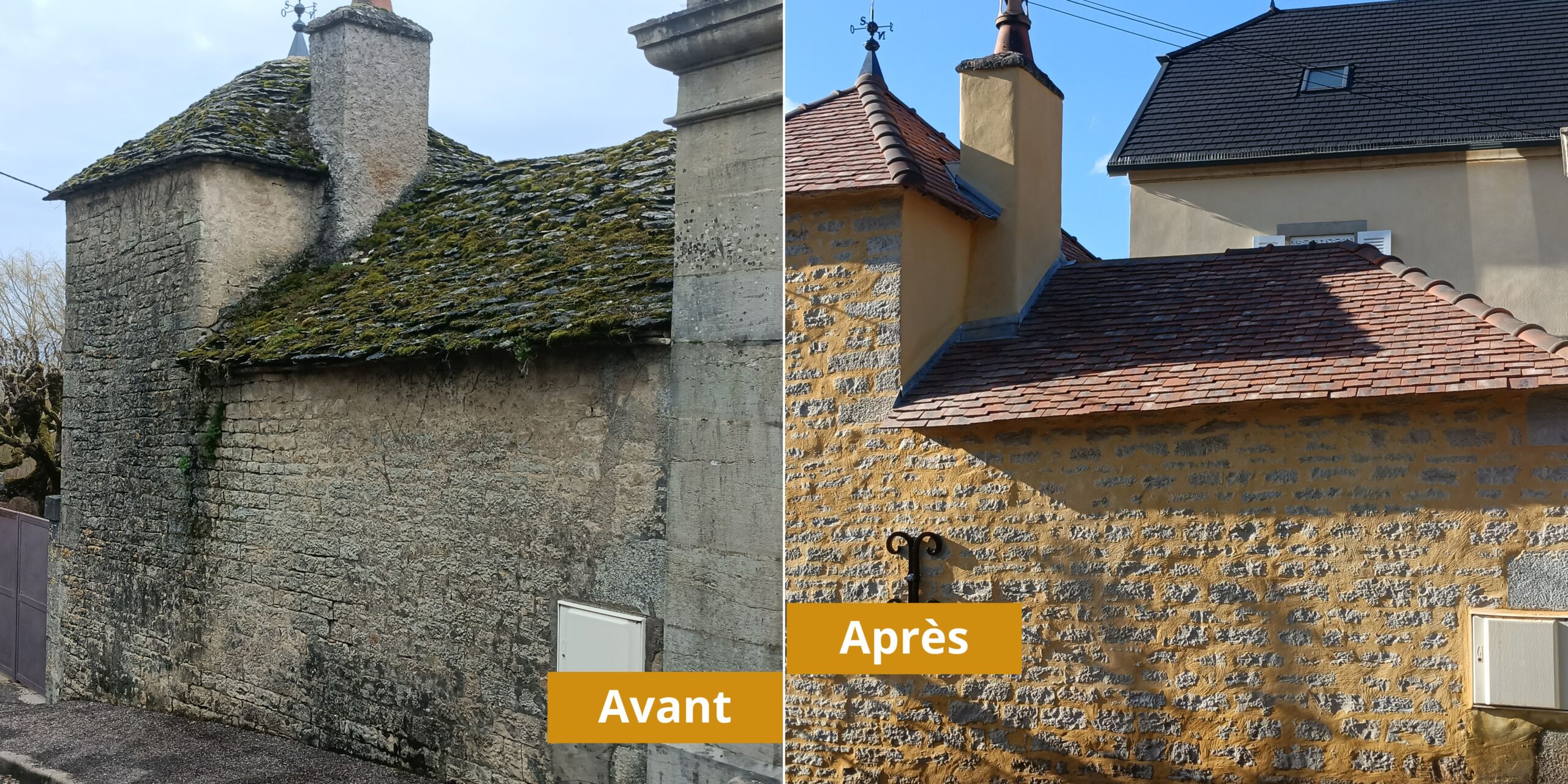 Joint à la chaux - Avant Après - T2P - Pigeonnier Joint à la chaux - Avant Après - T2P - Pigeonnier